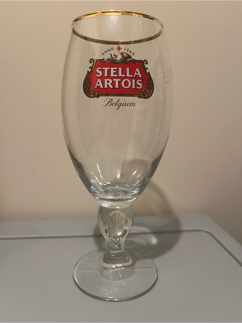 Stella Artois Gold-Rimmed Belgian Beer Glass